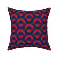 Phish Fishman Optical Donut Red Circle Pattern Red and Blue