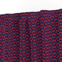 Phish Fishman Optical Donut Red Circle Pattern Red and Blue