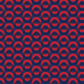 Phish Fishman Optical Donut Red Circle Pattern Red and Blue