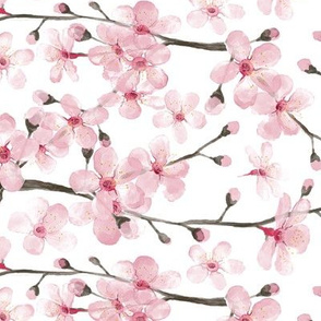 Cherry Blossom Fabric, Wallpaper and Home Decor