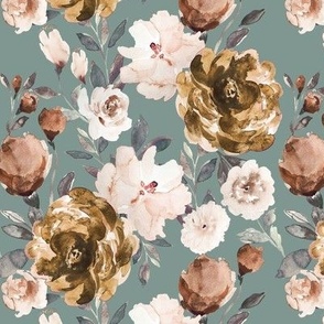 IBD Autumn cocao cream peonies sage B