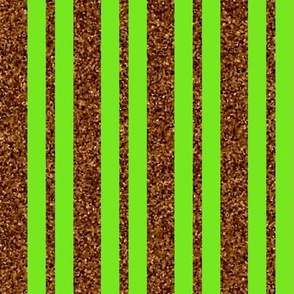 CD1 - Sparkly Copper Stripes on Lime Green