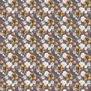 IBD Autumn cocao cream peonies blue mini