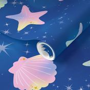 1 seashells clams starfishes sea marine ocean water glitter sparkles stars purple pink dark blue yellow ombre rainbow pastel bubbles kawaii adorable cute egl elegant gothic lolita   
