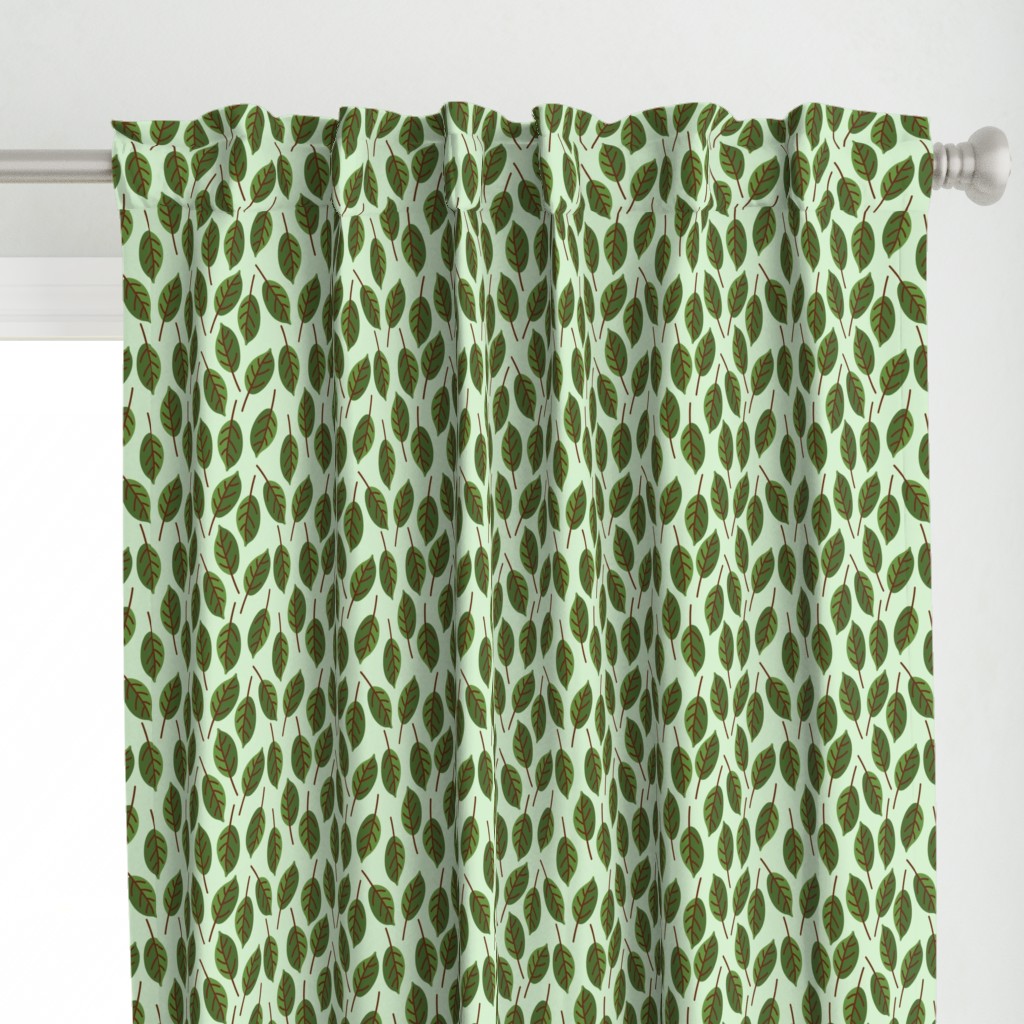 Trendy Green Brown Leaf Pattern