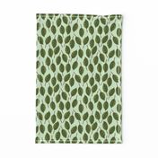 Trendy Green Brown Leaf Pattern