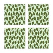 Trendy Green Brown Leaf Pattern