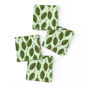 Trendy Green Brown Leaf Pattern