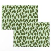 Trendy Green Brown Leaf Pattern