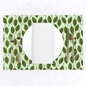 Trendy Green Brown Leaf Pattern