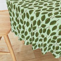 Trendy Green Brown Leaf Pattern