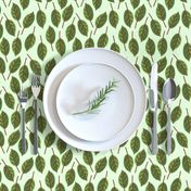 Trendy Green Brown Leaf Pattern