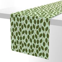 Trendy Green Brown Leaf Pattern