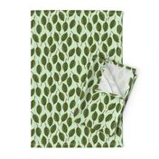 Trendy Green Brown Leaf Pattern