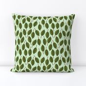 Trendy Green Brown Leaf Pattern