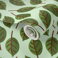 Trendy Green Brown Leaf Pattern