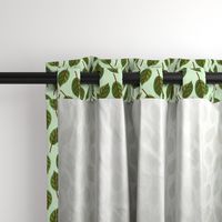 Trendy Green Brown Leaf Pattern