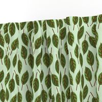 Trendy Green Brown Leaf Pattern