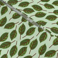 Trendy Green Brown Leaf Pattern