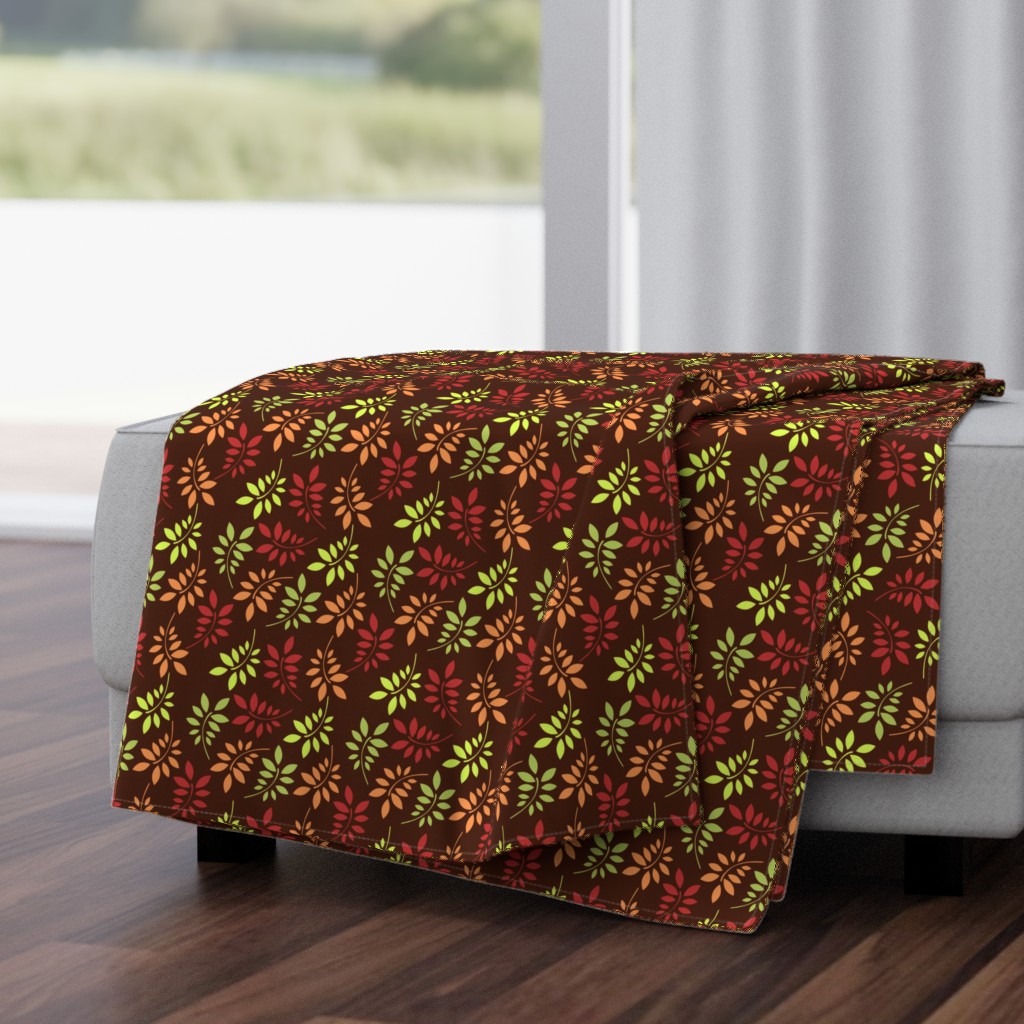 Trendy Fall Leaf Branches Pattern 