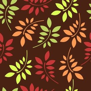 Trendy Fall Leaf Branches Pattern 