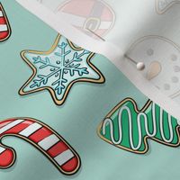 Christmas Sugar Cookies - aqua - holiday 