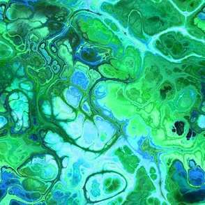 Blue Green Marbled Abstract