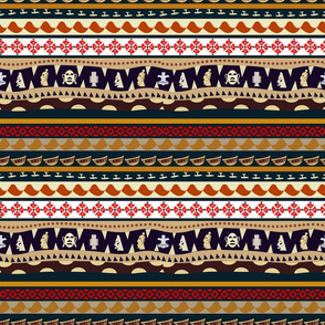 African Mask Stripes Earth Tones
