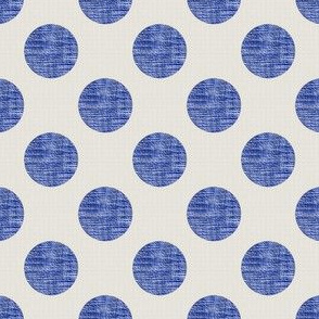 Dots of Blue Weave on Linen