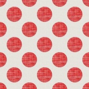 Dots of Red Weave on Linen