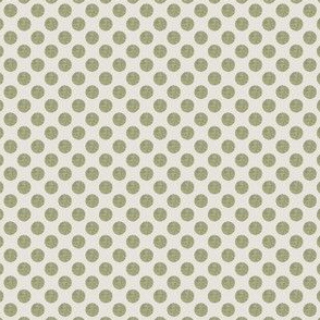 Dots of Olive Weave on Linen