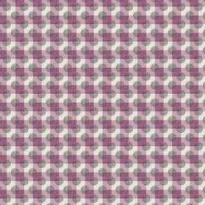 Dots of Black Weave on Raspberry Plaid