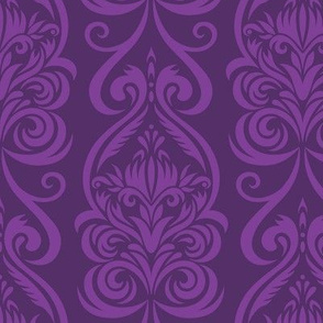 Purple Damask Fabric, Wallpaper and Home Decor | Spoonflower