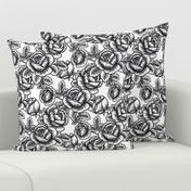 Vintage roses - black and white