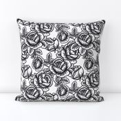 Vintage roses - black and white