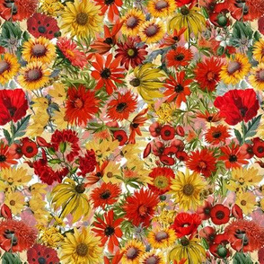  End of Summer - small - Sunflowers fabric, sunflower fabric