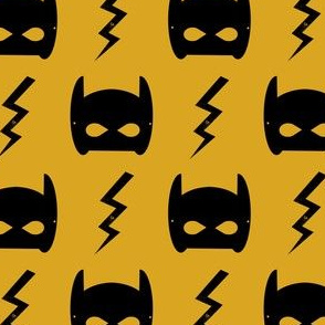 bat mask  superhero bat mask bat blot fabric - mustard