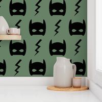 bat mask olive superhero bat mask bat blot fabric - olive