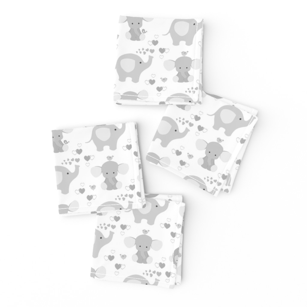 Gray Elephant Baby Nursery Neutral