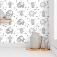 Gray Elephant Baby Nursery Neutral