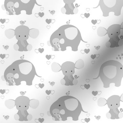 Gray Elephant Baby Nursery Neutral