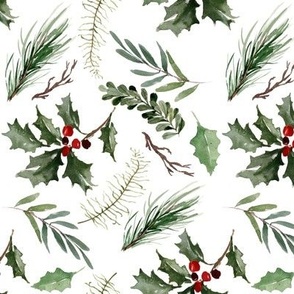 Christmas Holly // White