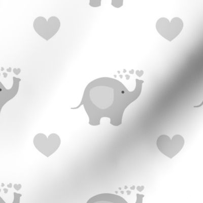 Gray Elephant Heart Baby Neutral Nursery