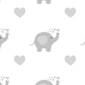 Gray Elephant Heart Baby Neutral Nursery