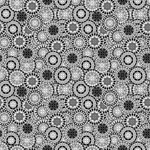 Mandalas Black and White Wheels