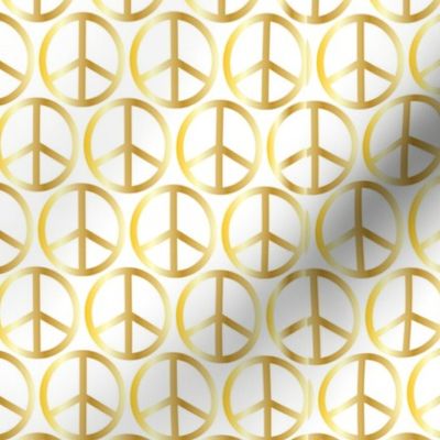 Gold Peace Signs on White
