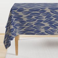 Palm Leaves Faded Indigo on Driftwood 300L