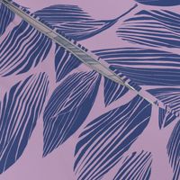 Palm Leaves Faded Indigo on Lilac 300L