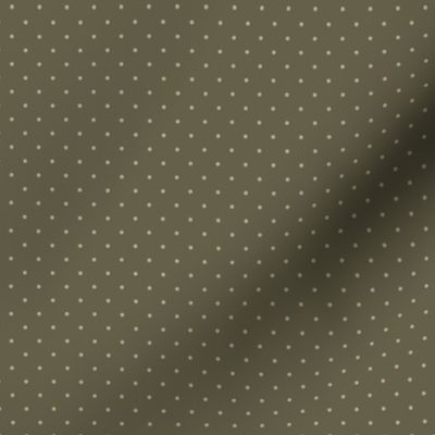 ★ VINTAGE POLKA DOTS ★ Dark Olive, Small Scale / Collection : Swallows & Polka Dots – Rockabilly Prints