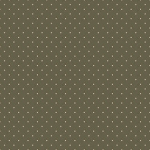 ★ VINTAGE POLKA DOTS ★ Dark Olive, Small Scale / Collection : Swallows & Polka Dots – Rockabilly Prints